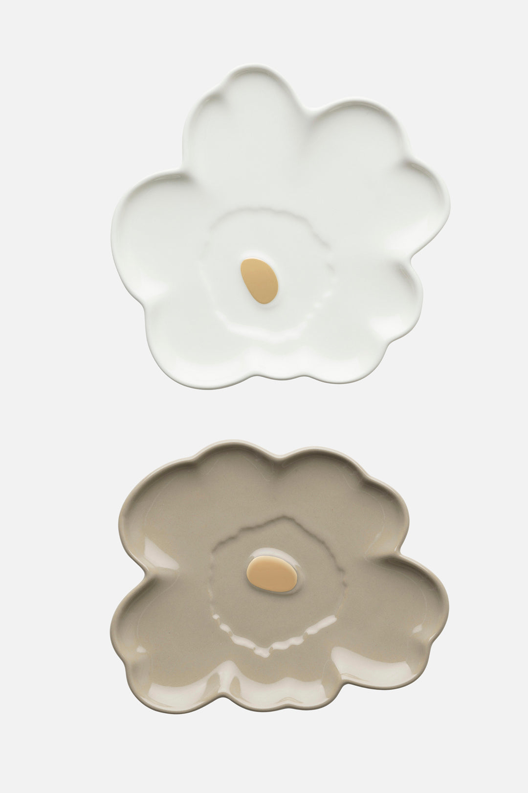 Marimekko Oiva / Unikko White Plate 13 cm 2 pc Set