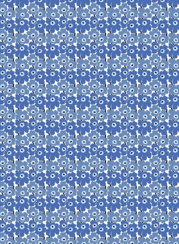 Marimekko Mini Unikko Blue Fabric - Nordic Labels