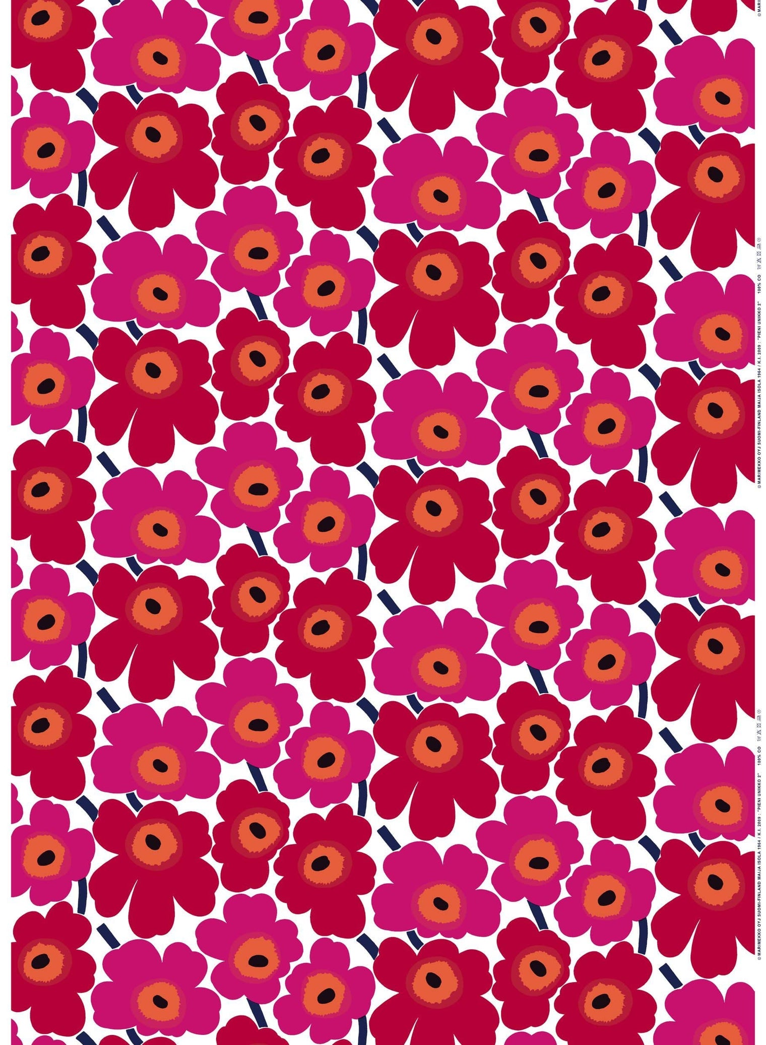 Marimekko Pieni Unikko Red Fabric - Nordic Labels