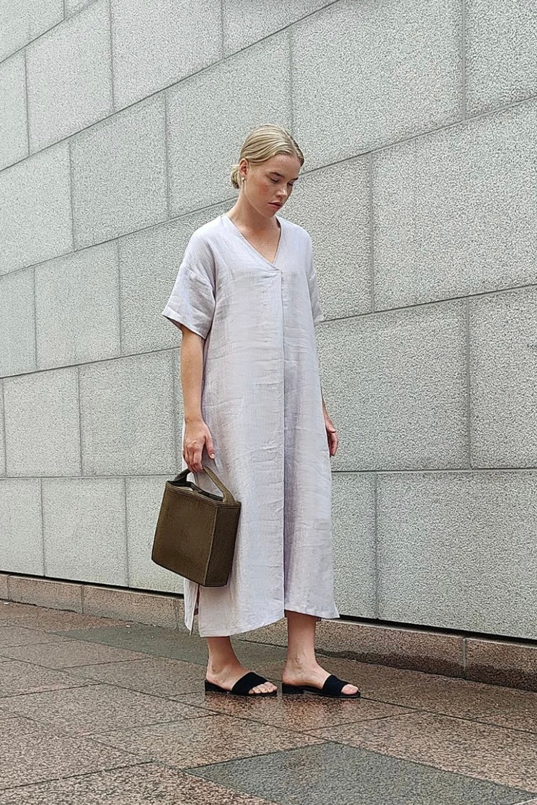 Archetype V-Neck Linen Dress