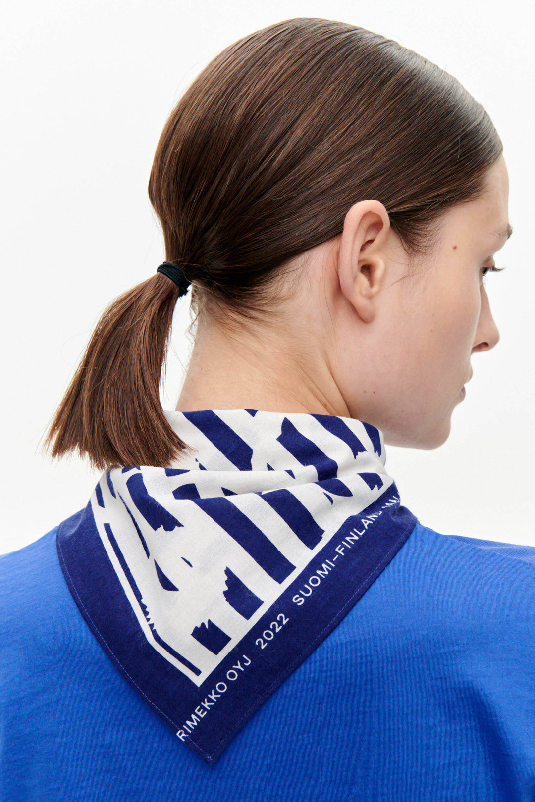 Marimekko Astrilli Tasaraita Unikko Dark Blue Scarf