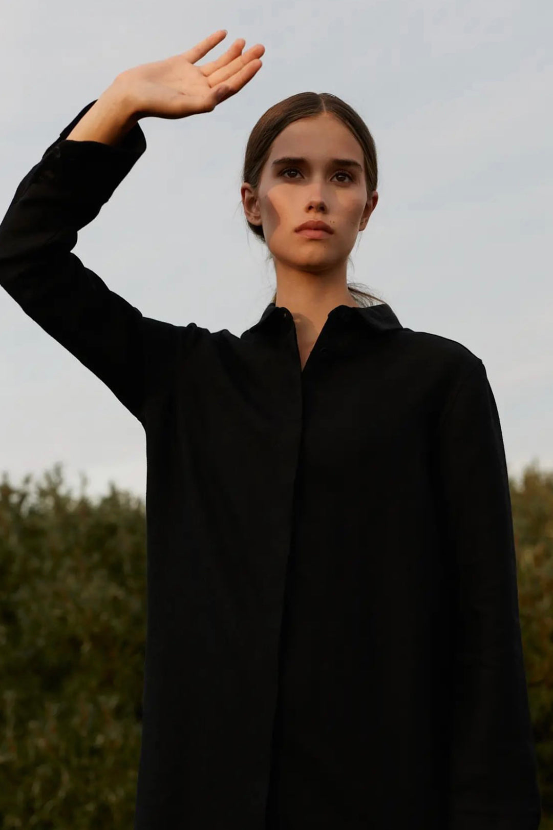 Archetype Shirt Dress Black