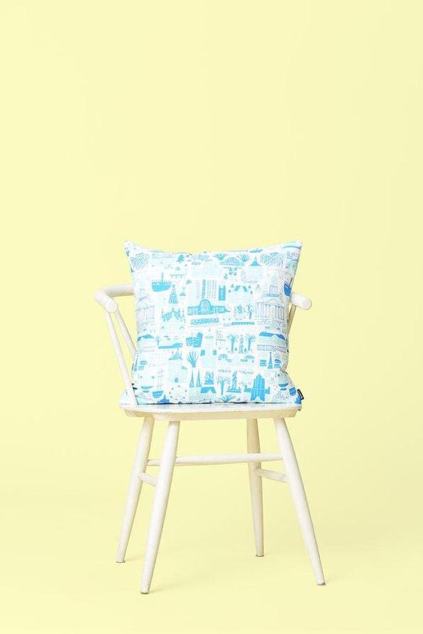 Kauniste Finland Helsinki Blue Pillow Cover 20"x 20" - Nordic Labels