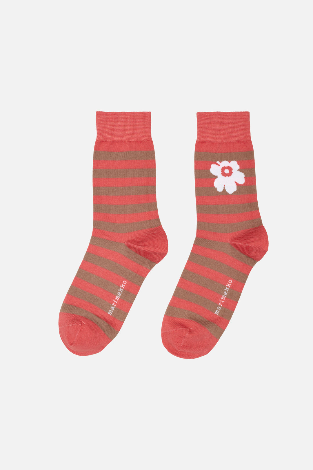 Marimekko Kasvaa Tasaraita Peach Socks
