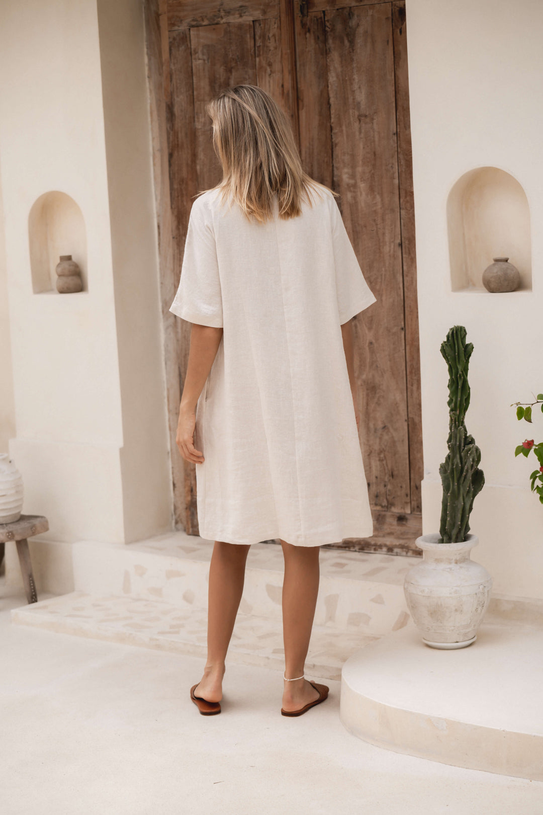 Linen Kyoto Dress Light Beige