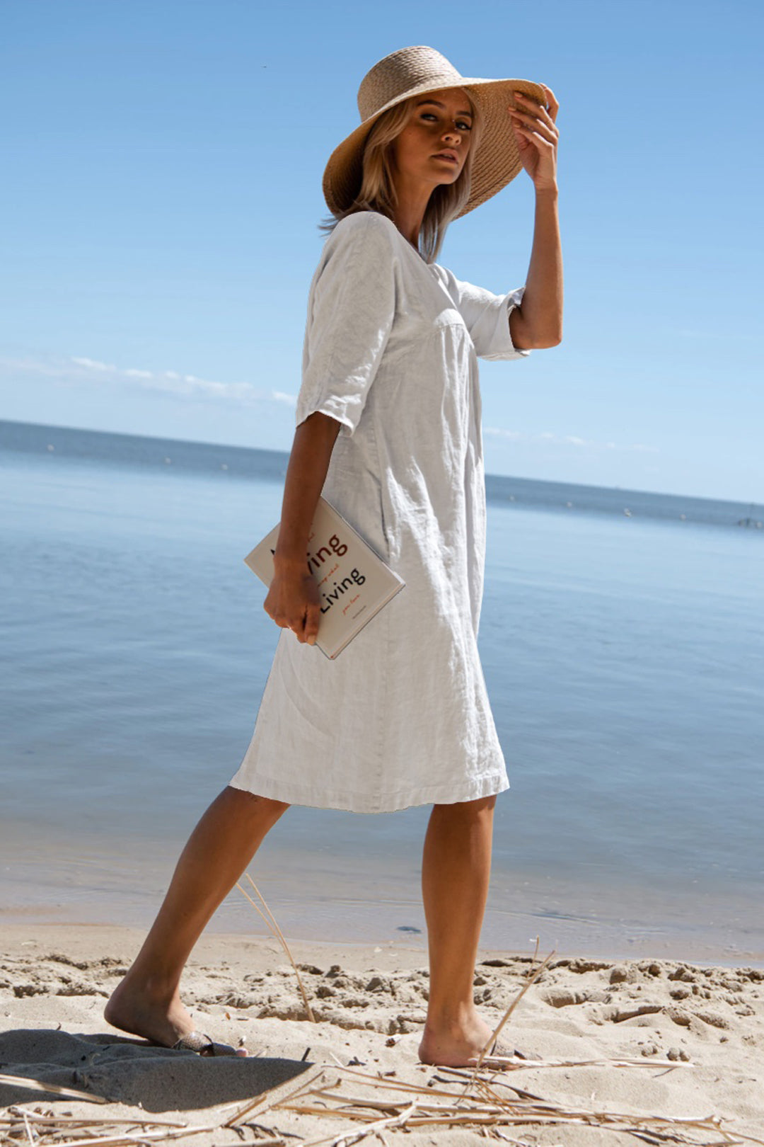 Linen Kyoto Dress Light Beige