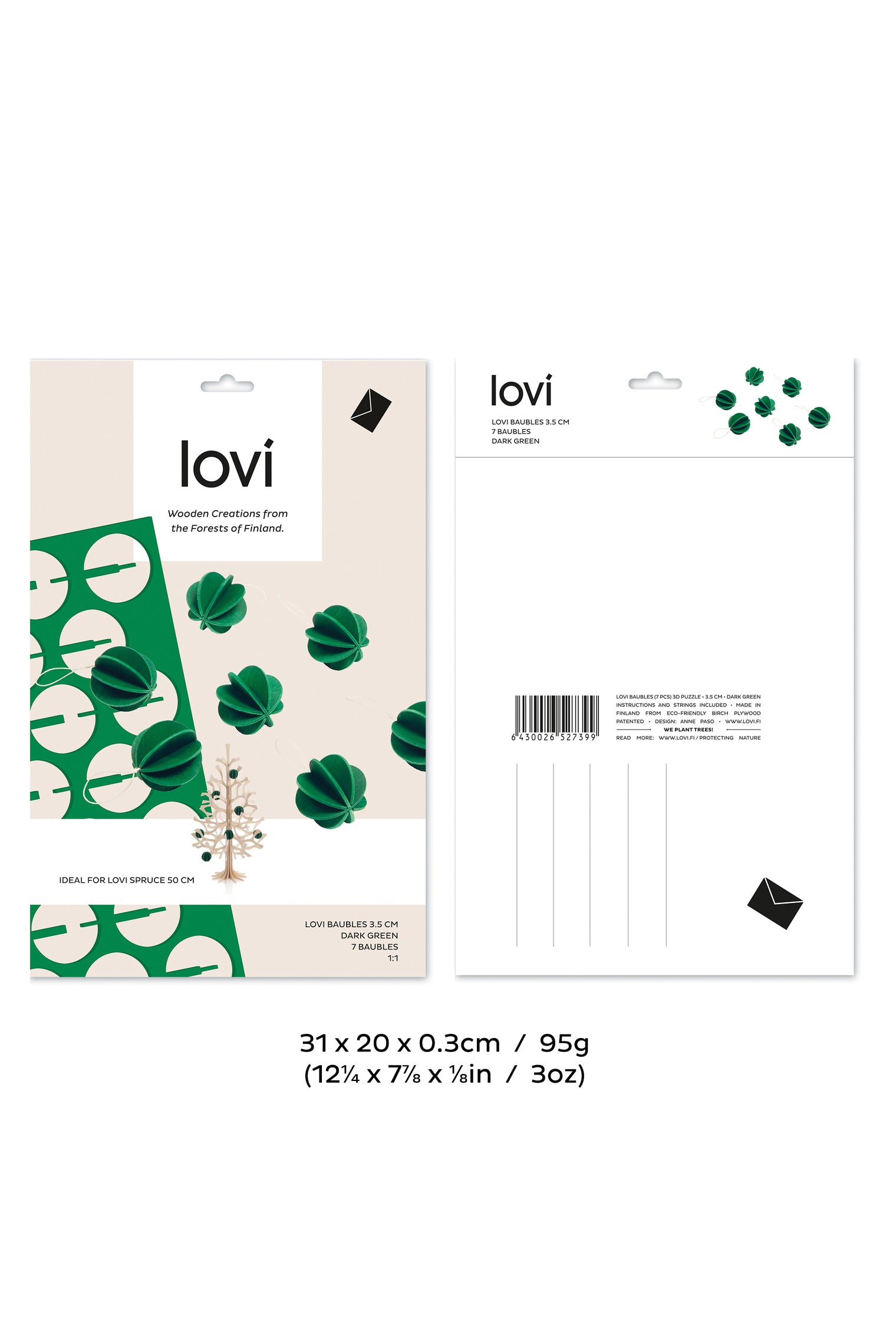 Lovi Baubles 3.5cm Dark Green