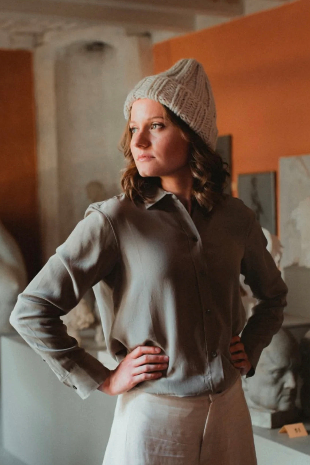 Myssy Jäkälä Muffi Light Grey Beanie