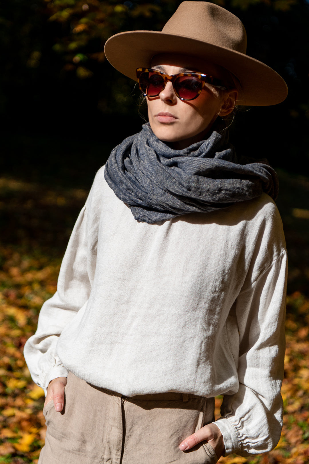 Linen Scarf Chambray