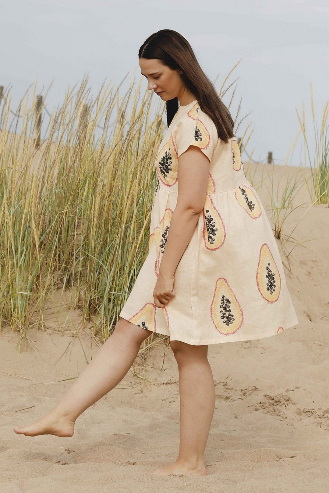 Aarre Colleen Linen Papaya Dress