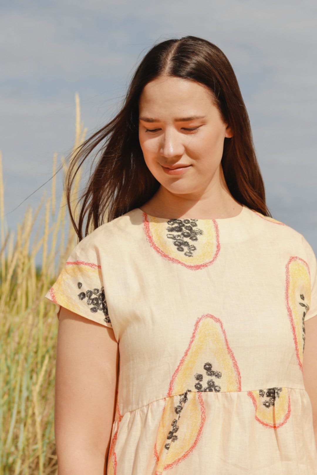 Aarre Colleen Linen Papaya Dress