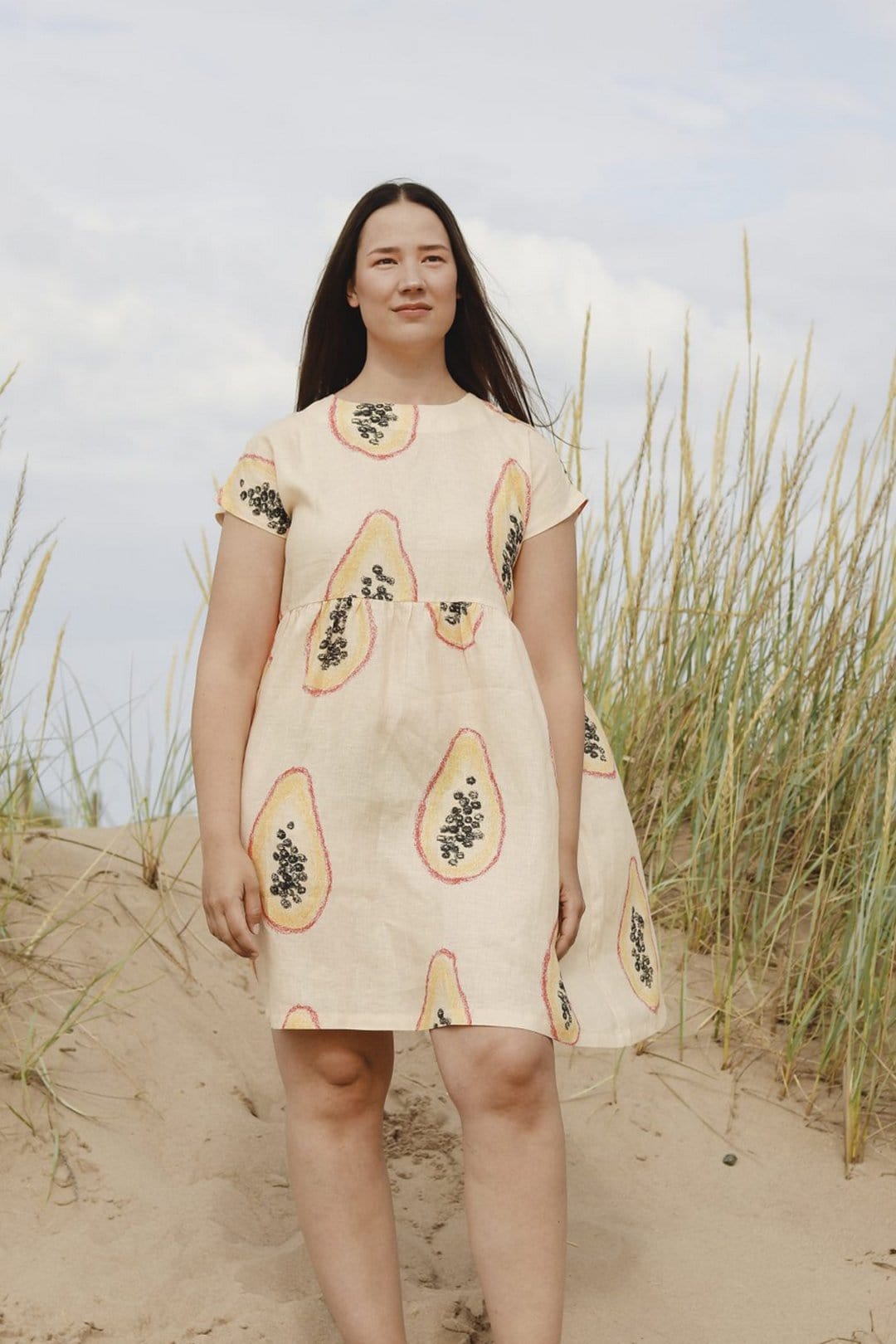 Aarre Colleen Linen Papaya Dress