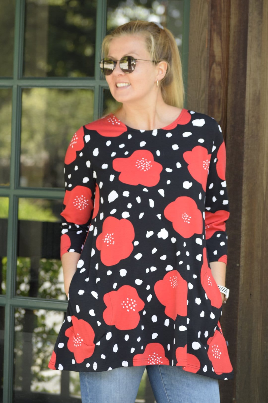 Ratia Pisara Tunic Poppyland Red - Nordic Labels