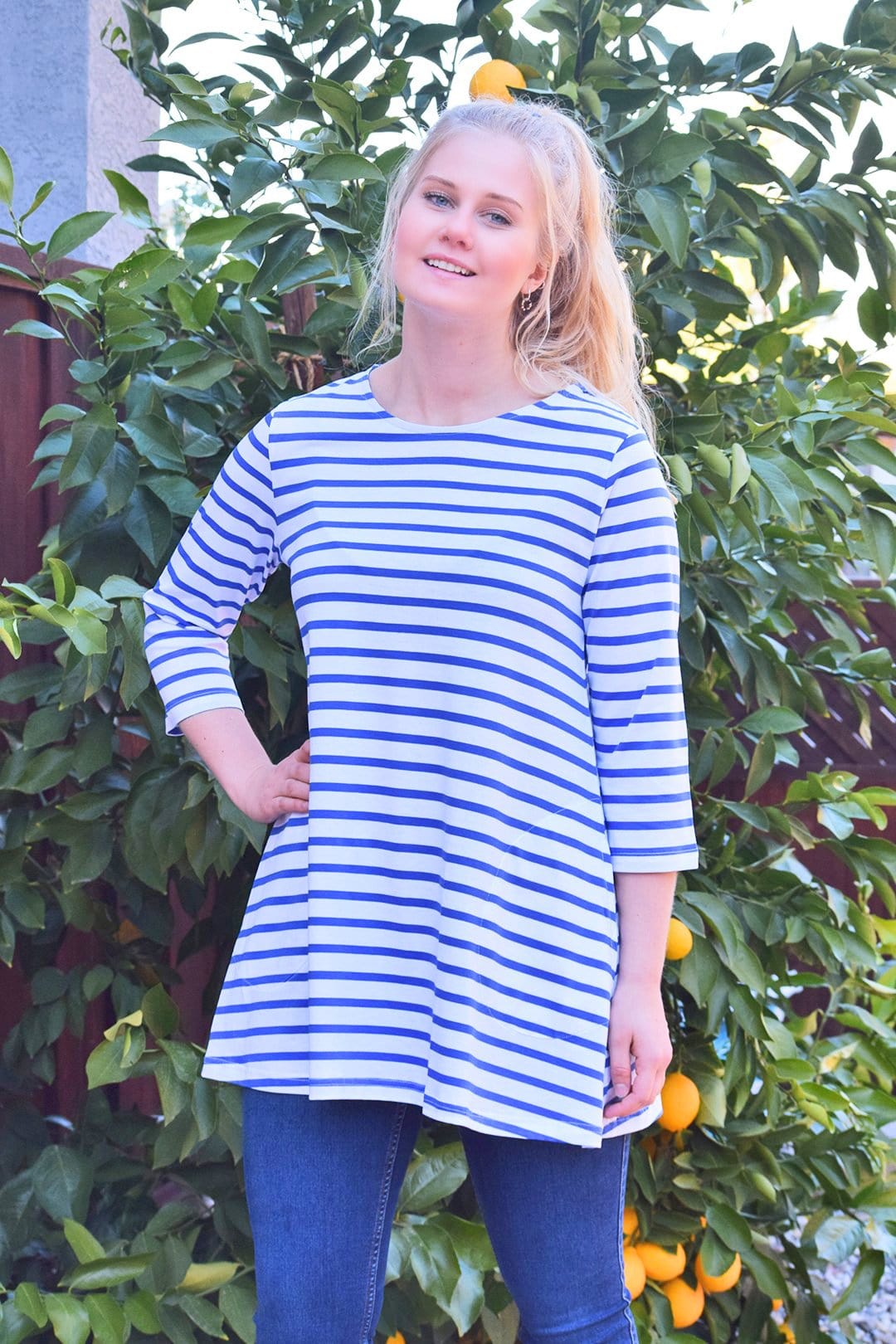 Ratia Pisara Stripe Blue/White Tunic