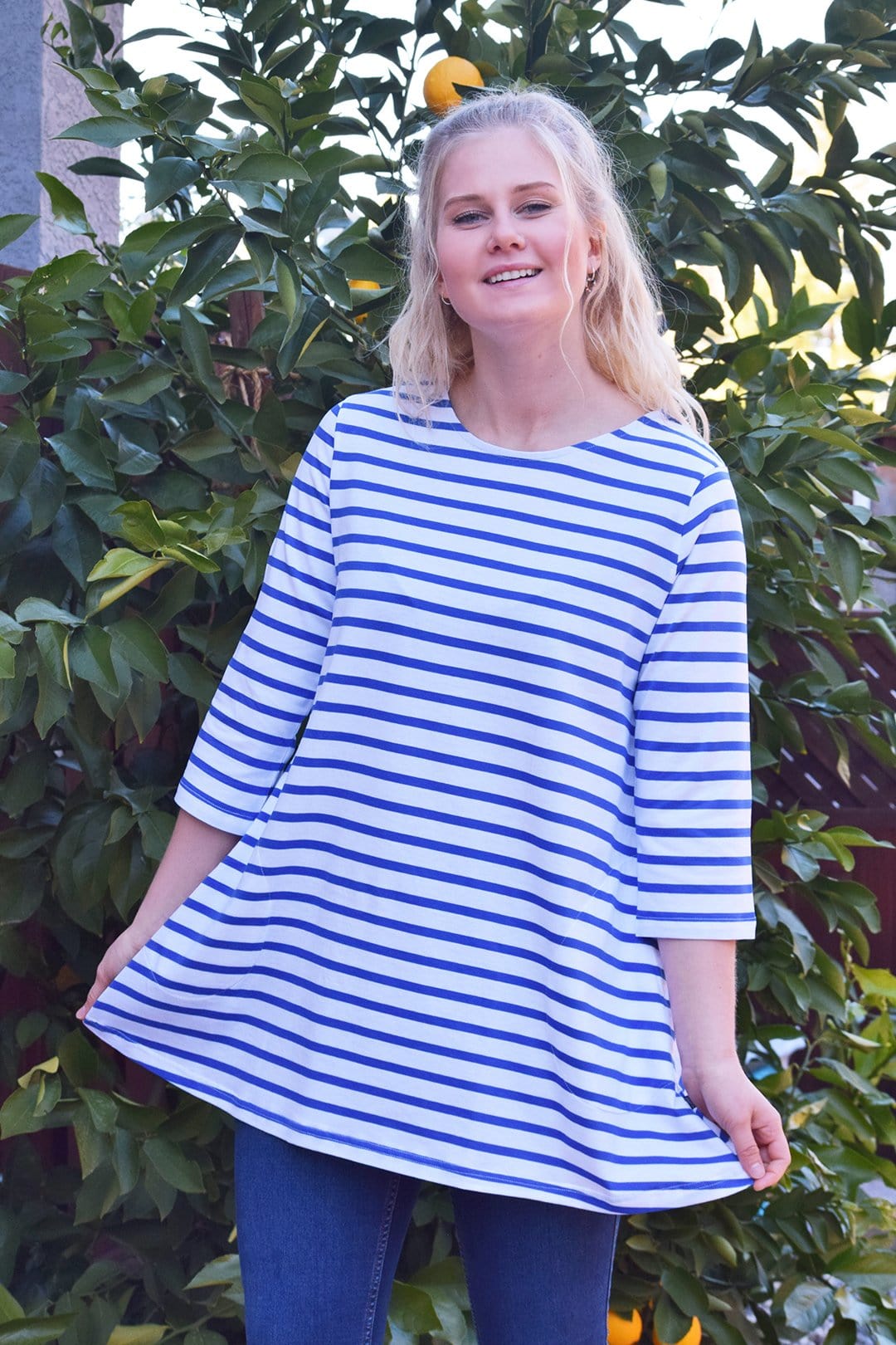 Ratia Pisara Stripe Blue/White Tunic