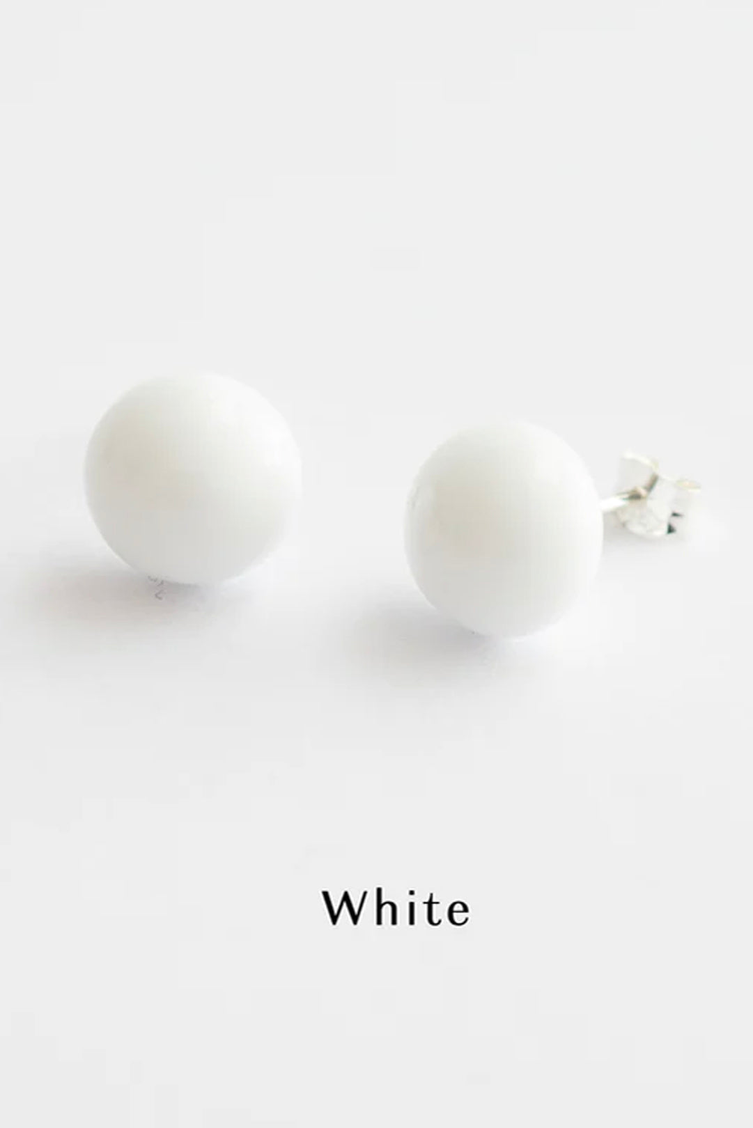 Lillan Helsinki Pom Pom White Earrings