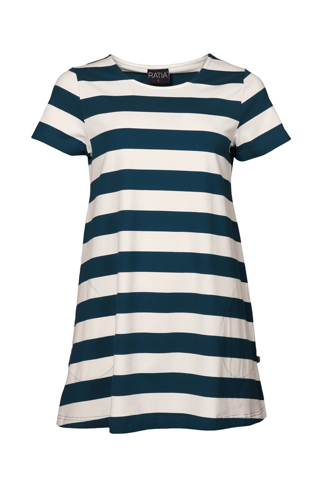 Ratia Pisara Short Sleeve Navy Wide Stripe Tunic