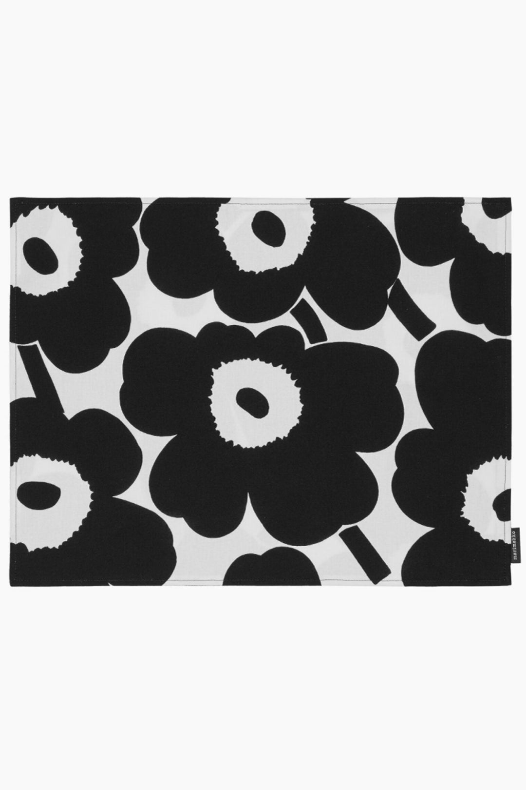 Marimekko Pieni Unikko Black/White Acrylic Coated Placemat
