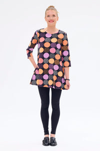 Ratia Pisara Tunic Lumipallo Black Orange