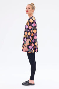 Ratia Pisara Tunic Lumipallo Black Orange