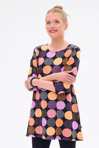 Ratia Pisara Tunic Lumipallo Black Orange