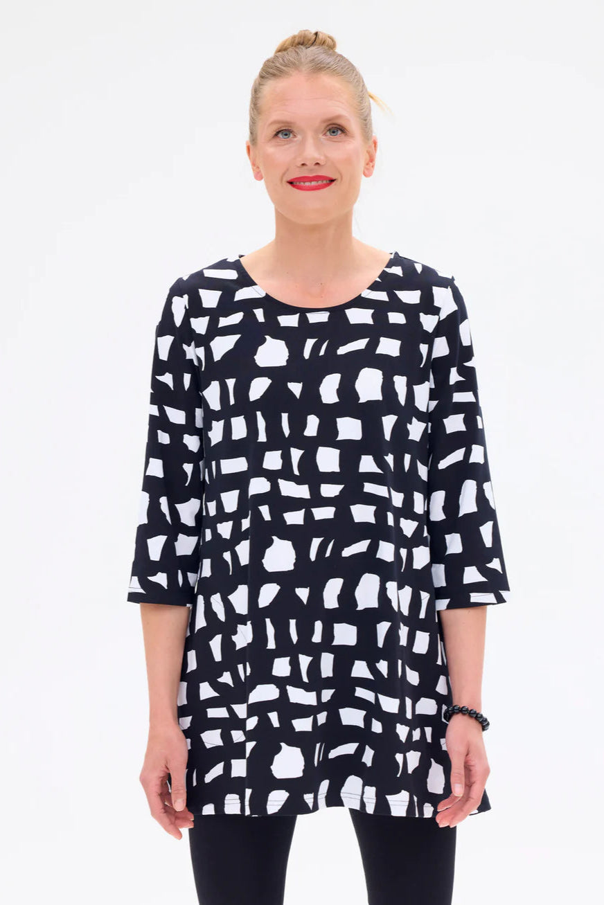 Ratia Pisara Block Tunic Black/White