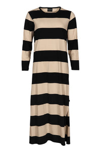 Ratia Fanni Black/Beige Wide Stripe Gown