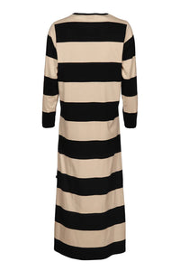 Ratia Fanni Black/Beige Wide Stripe Gown