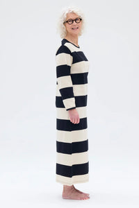 Ratia Fanni Black/Beige Wide Stripe Gown