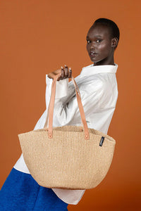 Mifuko Kiondo Medium Shopper Basket Bag Brown