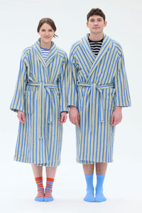 Ratia Unisex Stripe Bathrobe Green/Blue