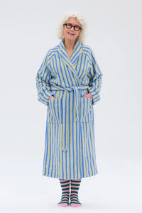 Ratia Unisex Stripe Bathrobe Green/Blue