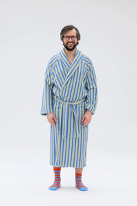 Ratia Unisex Stripe Bathrobe Green/Blue