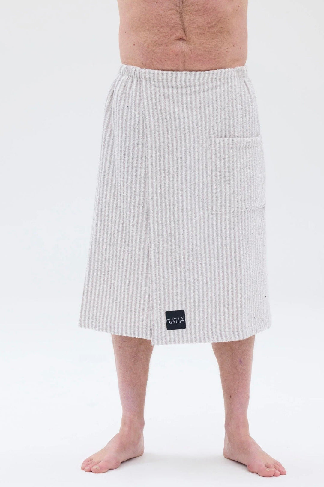 Ratia Men's Bath Wrap Grey/White