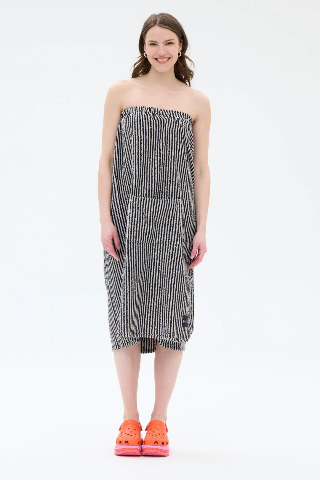 Ratia Women's Bath Wrap Stripes Black/Sand