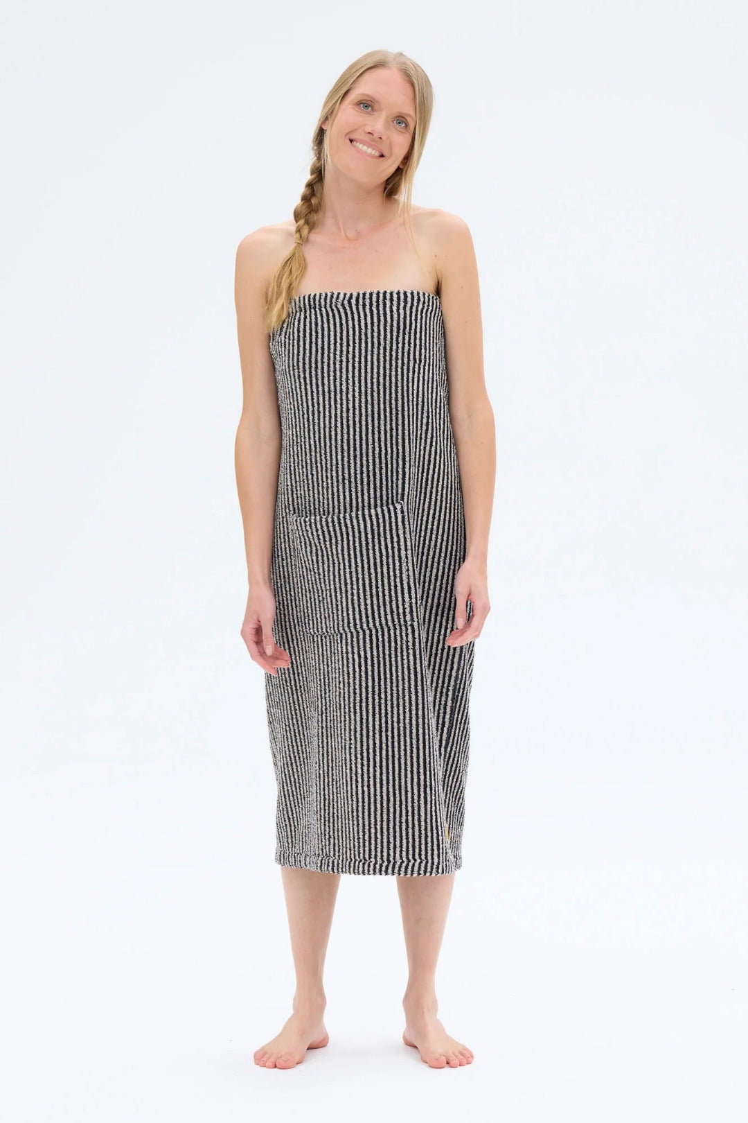 Ratia Women's Bath Wrap Stripes Black/Sand