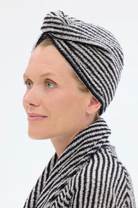 Ratia Hair Towel Black Stripes