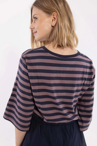 Danefæ København Danebasic Glad Tee Mauve/ Dark Navy