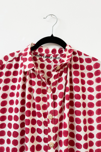 Happy French Elise Madder Red  Dots Dress