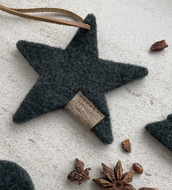 Lübech Living Star Felt Ornament Green