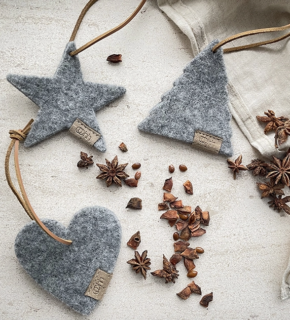 Lübech Living Tree Felt Ornament Grey