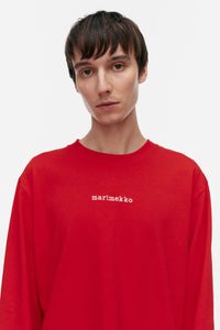 Marimekko Biitti Logo Placement Jersey Top Red