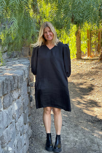Piironki Helsinki Linen Saara Black Dress
