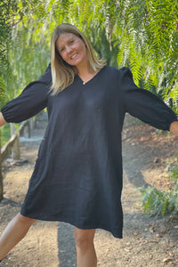 Piironki Helsinki Linen Saara Black Dress