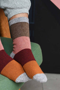 Catherine Tough Women's Lambswool Block Ankle Socks