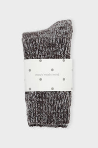 Moshi Moshi Mind Boyfriend Sock Brown Melange