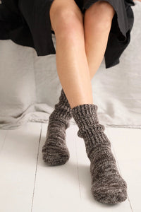 Moshi Moshi Mind Boyfriend Sock Brown Melange