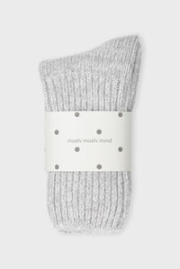 Moshi Moshi Mind Boyfriend Sock Grey Melange