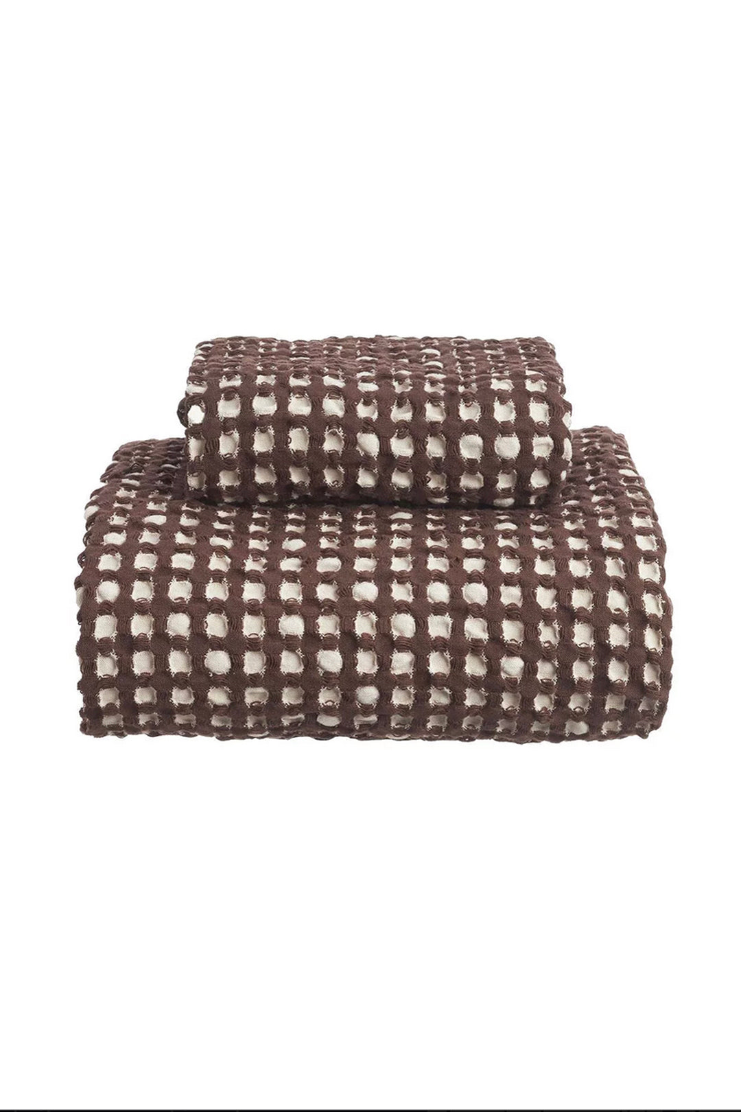 Anno Puro Organic Towels Ruutu Brown/Sand