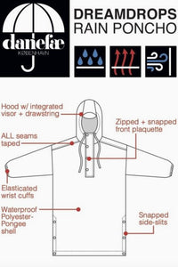 Danefæ København Danedream Dark Yellow Drops Rain Poncho